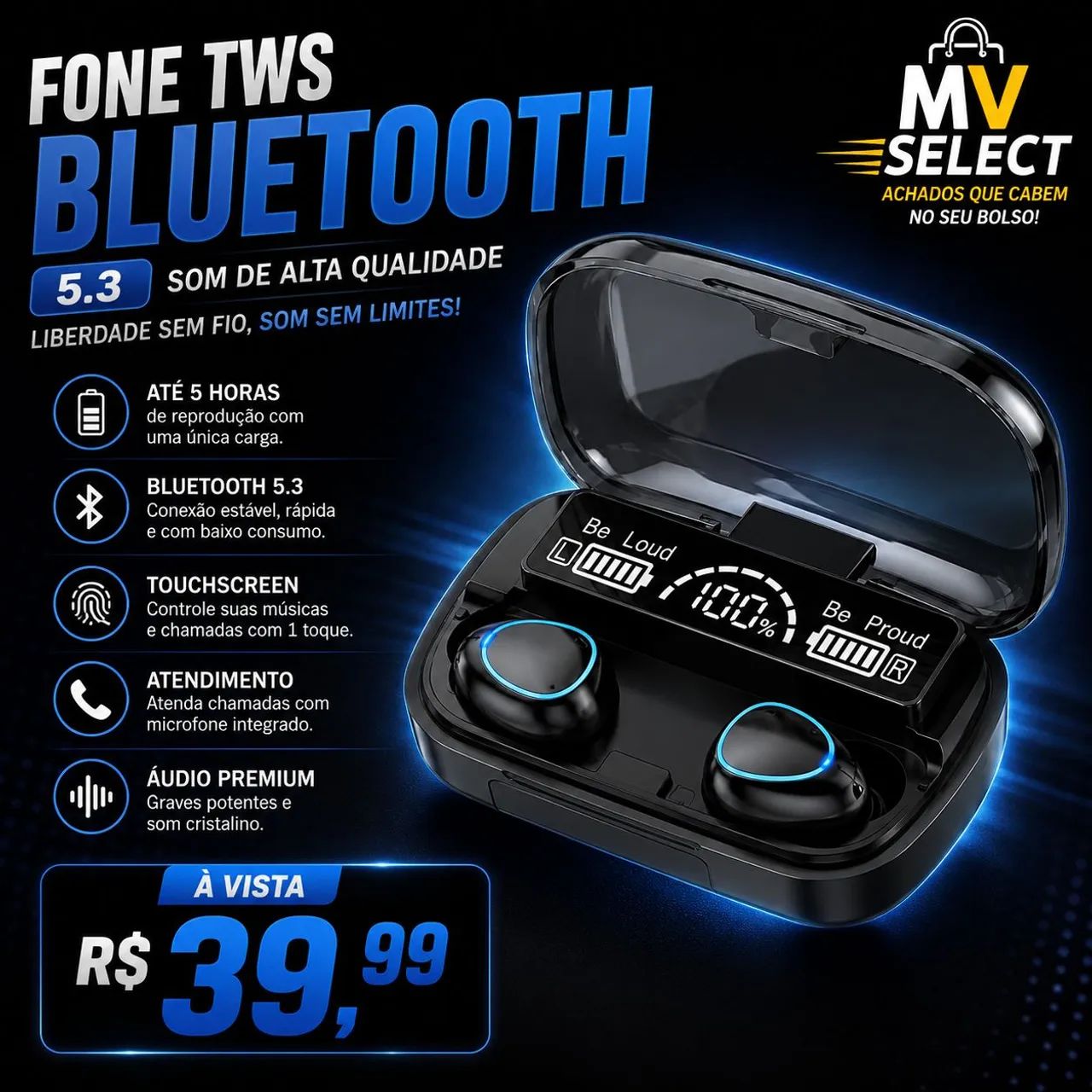 Fone bluetooth 