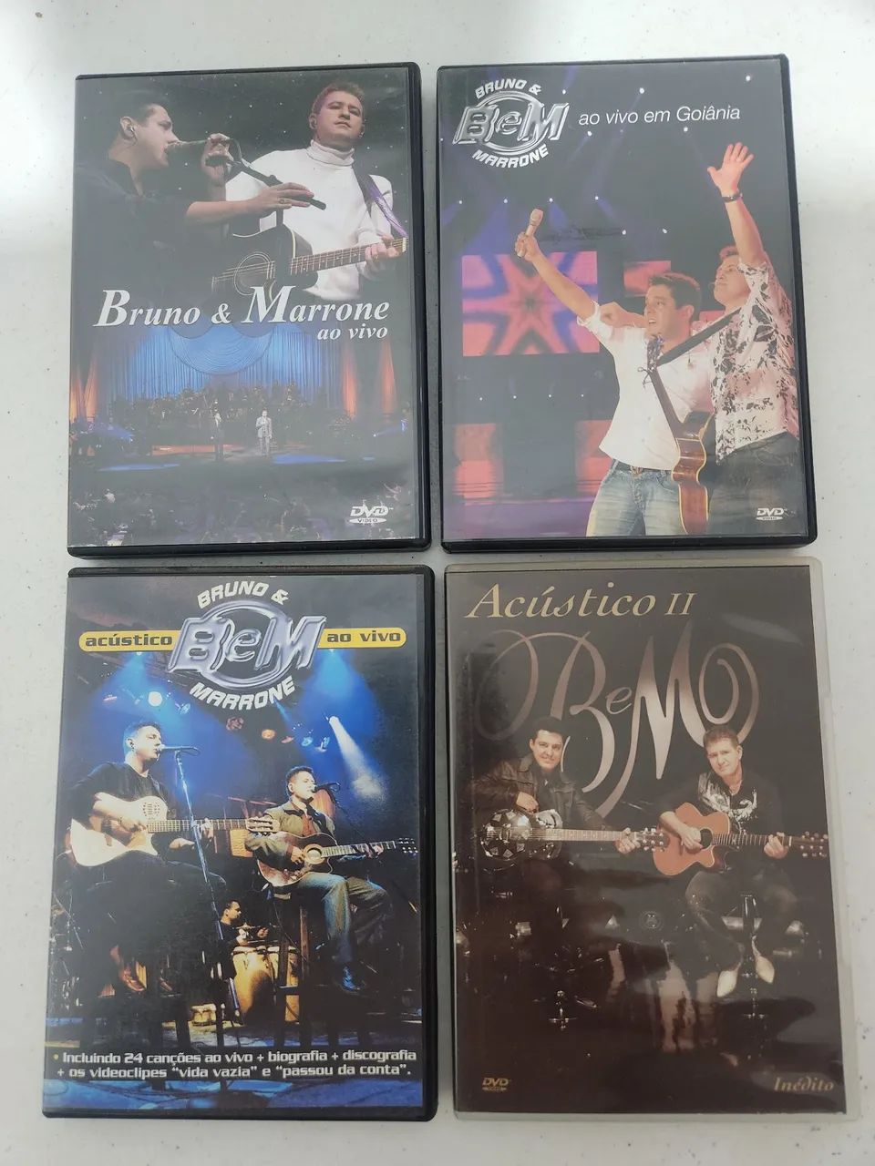 4 DVDs musicais originais Bruno e Marrone 