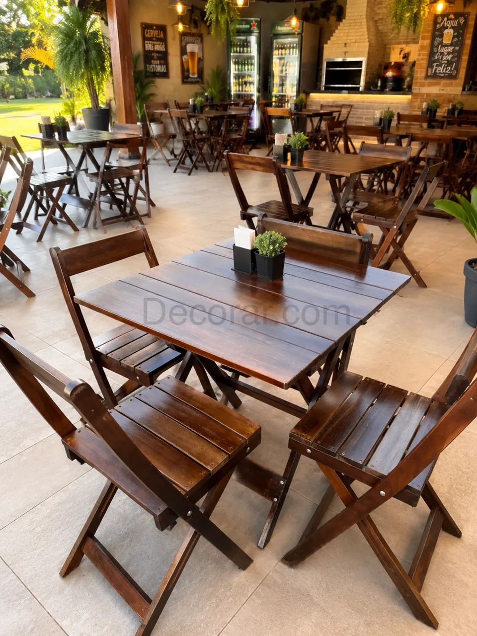Kit de mesa dobrável com cadeiras madeira ipê nobre  - Foto 4