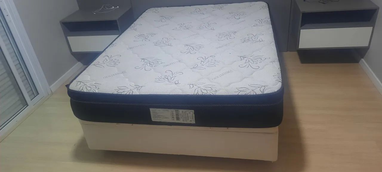 Cama box casal com colchão 