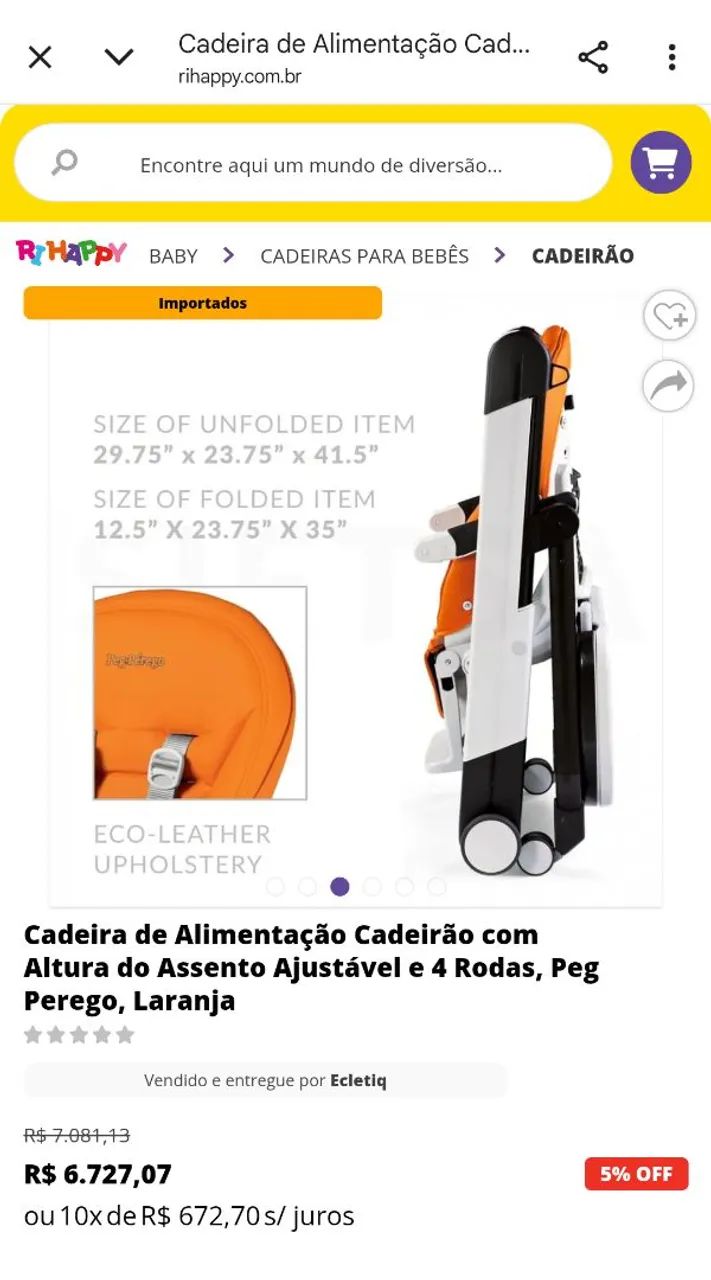 Cadeirinha de alimentação  - Foto 3