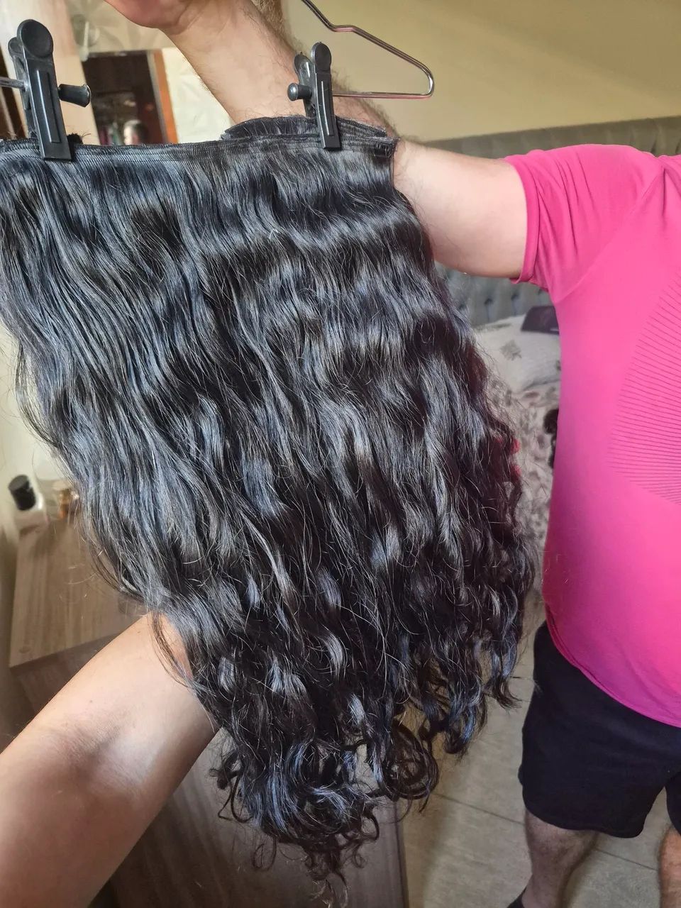 Cabelo humano brasileiro ondulado/cacheado  - Foto 2