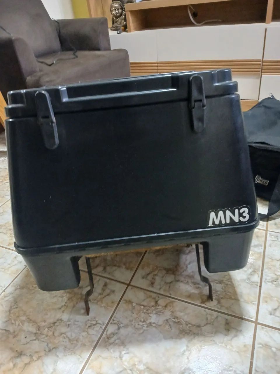 Baú para moto 90 litros + suporte pop 110 + bolsa térmica para baú  - Foto 5