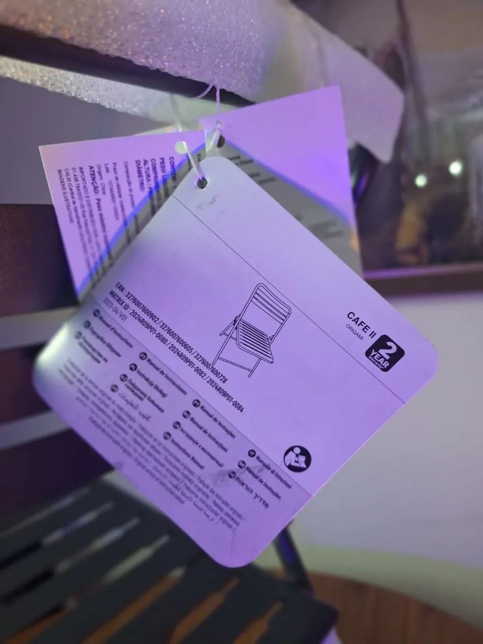 Cadeira de aço Origami - Café II - Nova, sem uso - Foto 3