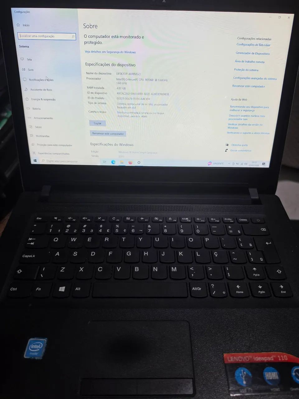 Notebook lenovo 