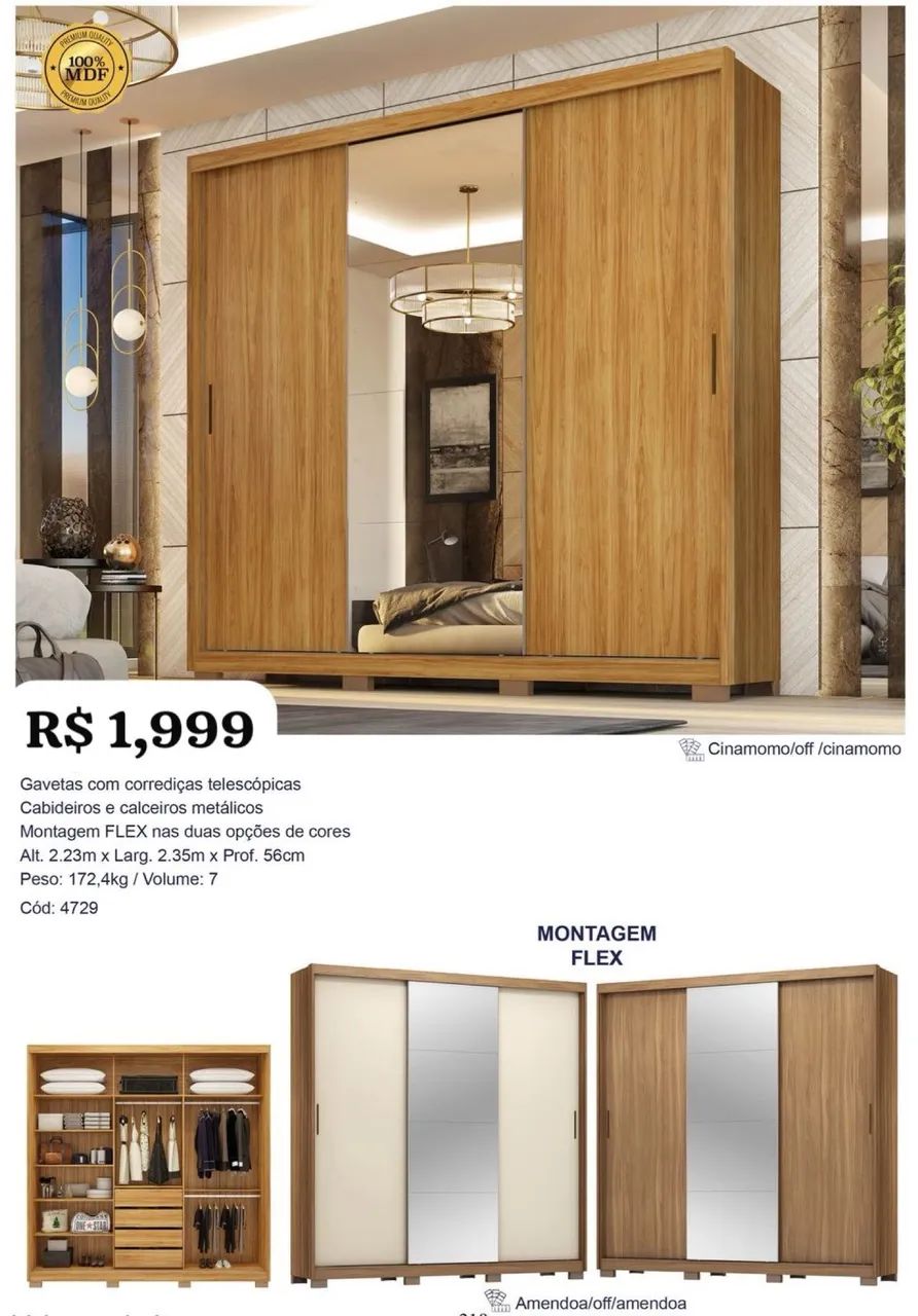 Guarda Roupa Dalila MDF - Promoção 
