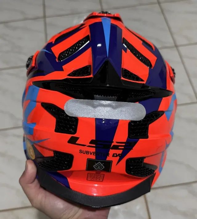 Capacete Ls2 Mx700 Subverter Evo Nimble Laranja Azul Cross 60