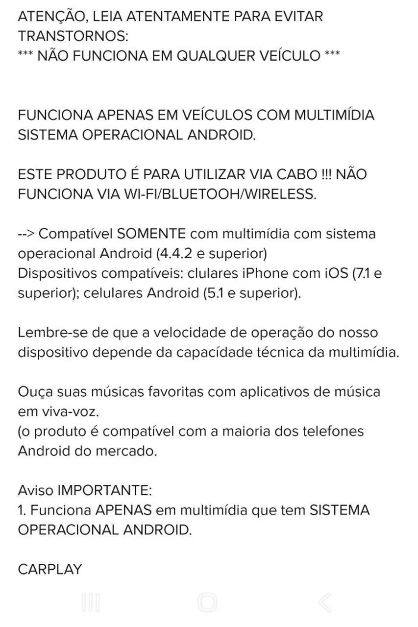 Adaptador para multimidia android do carro/ carplay Apple, Android auto - Foto 2