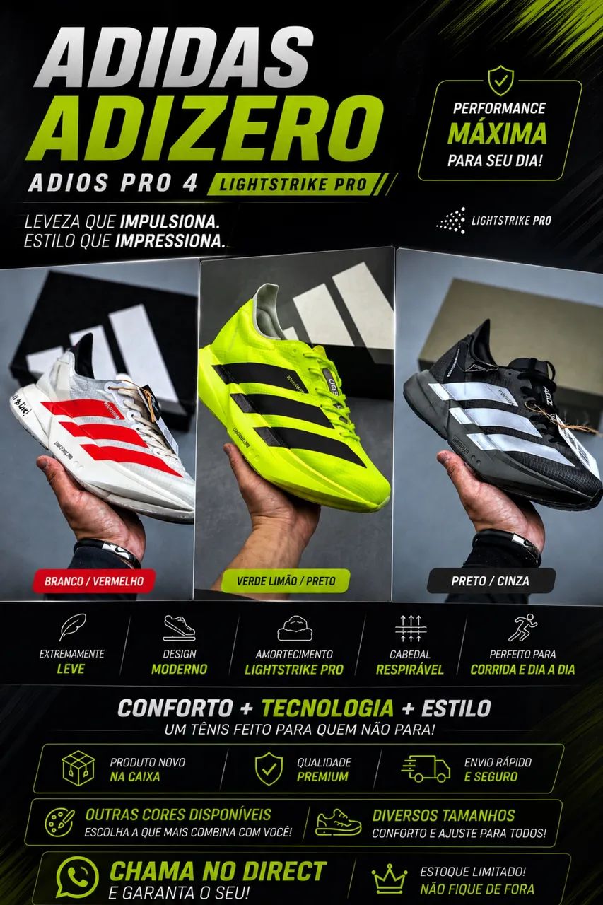 ADIDAS ADIZERO ADIOS PRO 4 - Calçados Esportivos - João Câmara ADIDAS ADIZERO ADIOS PRO 4 - Calçados Esportivos - João Câmara