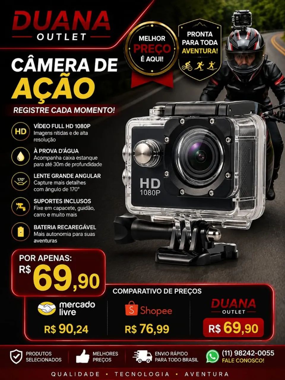 Câmera esportiva 