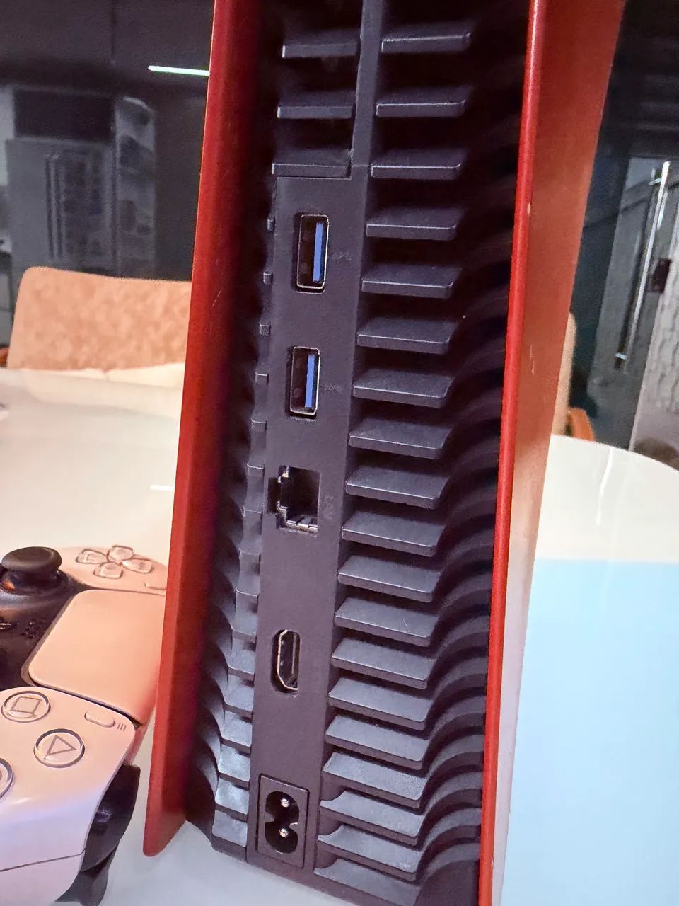 Playstation 5, Fat, Mídia Física, 1 Controle, Capa Vermelha - Foto 5