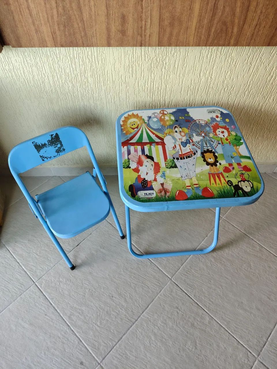 Conjunto de mesa e cadeira de ferro infantil  - Foto 2