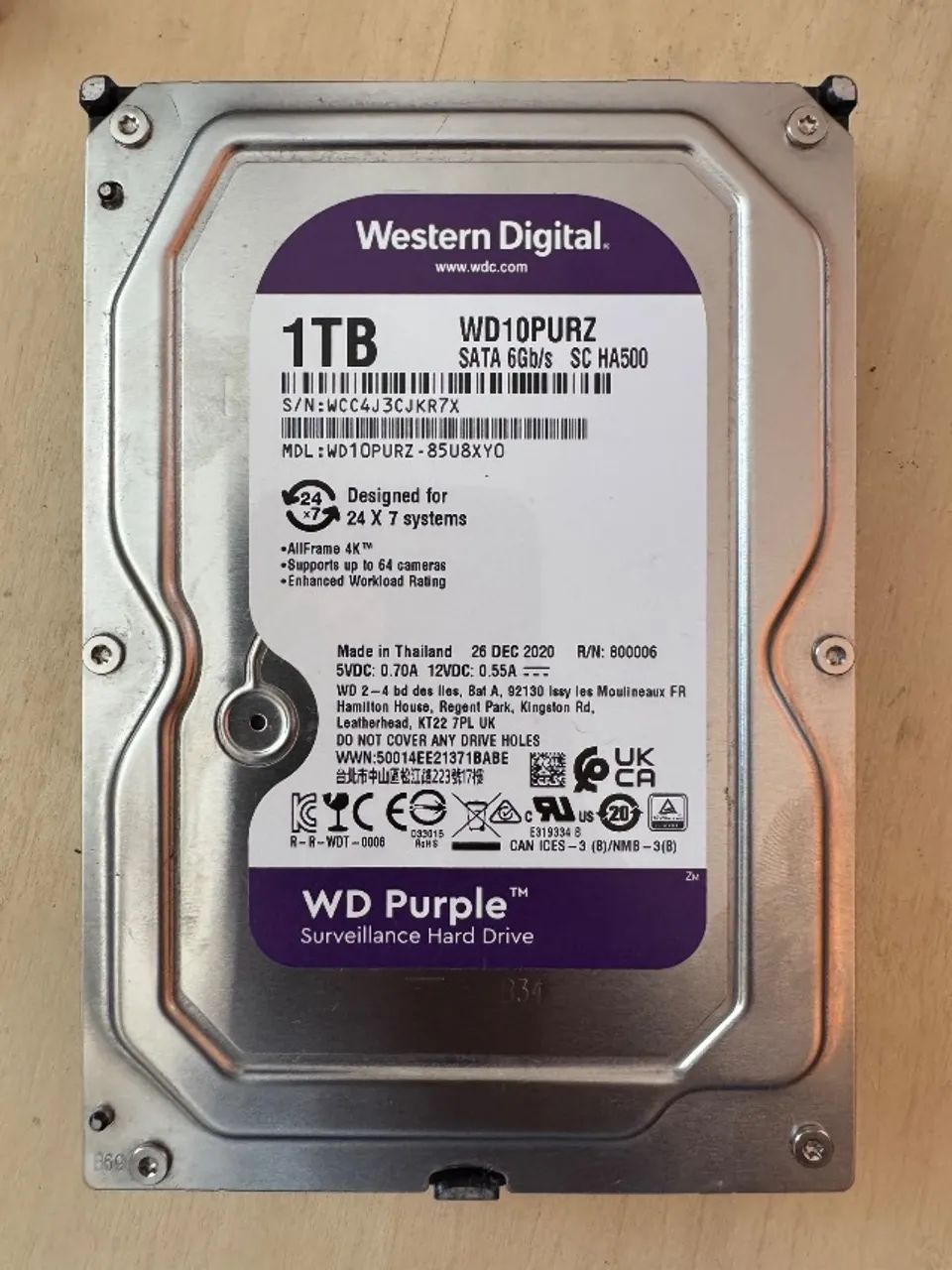 Hd 1tb wd  purple