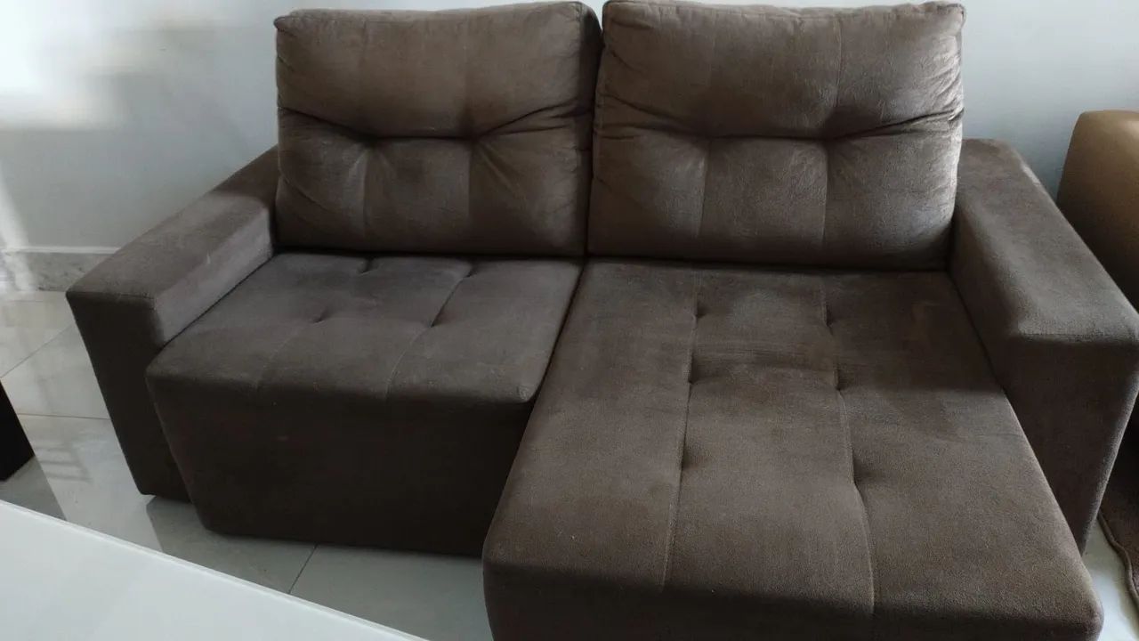 Sofá de 3 lugares de Suede - Foto 2