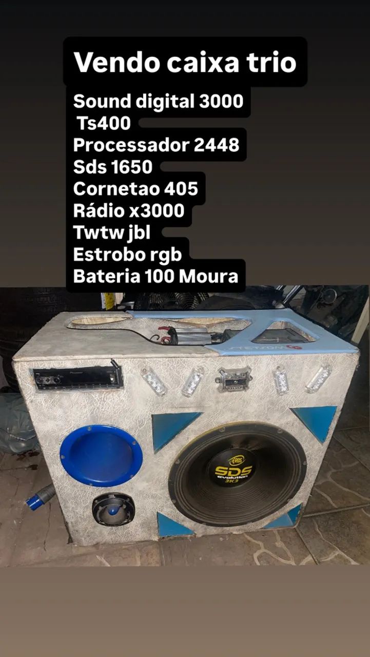 Caixa trio de som 