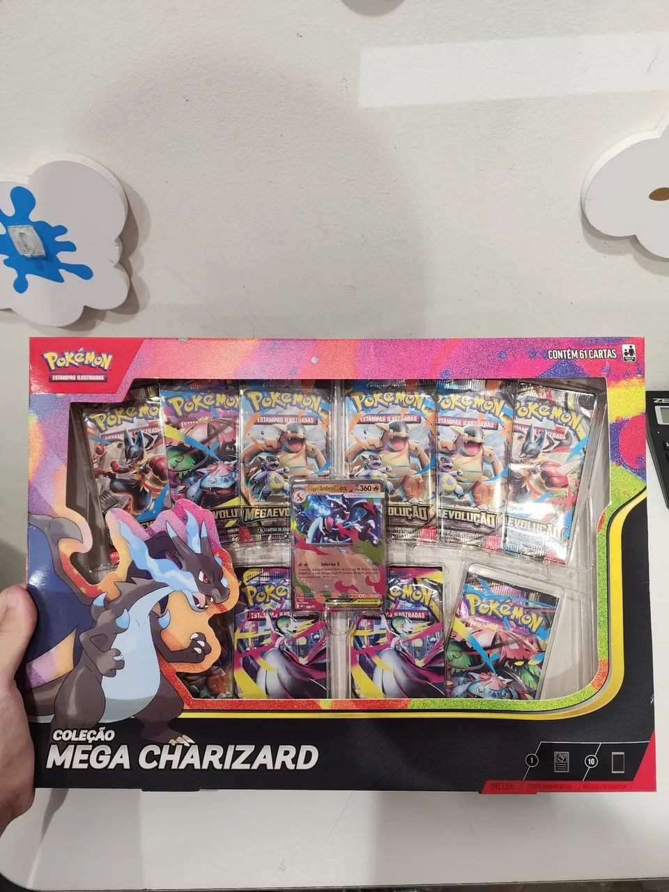 Original Box Mega Charizard ex X Megaevolução Copag Pokémon 