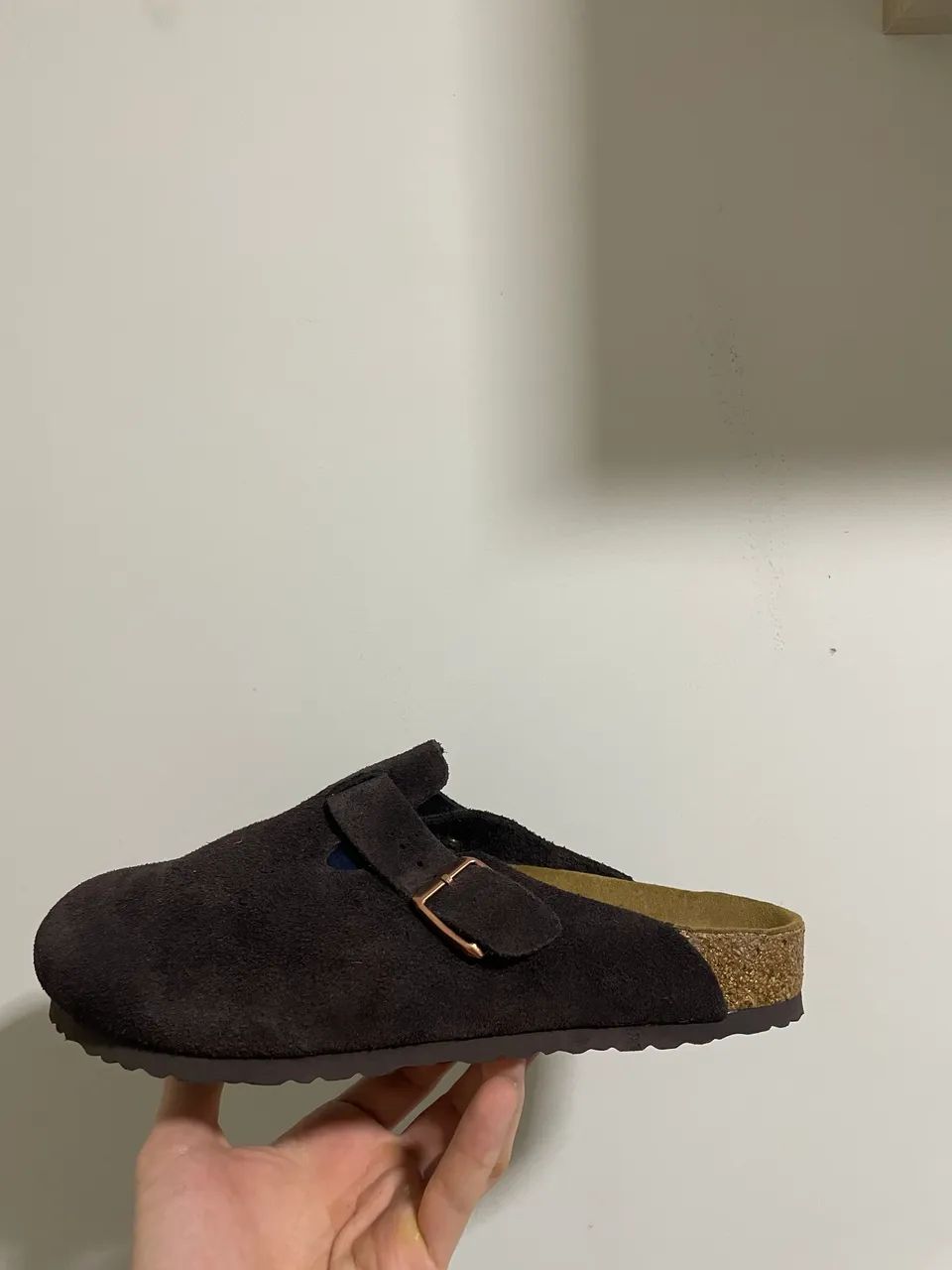 Birkenstock Slipper Boston de camurça, nunca usada