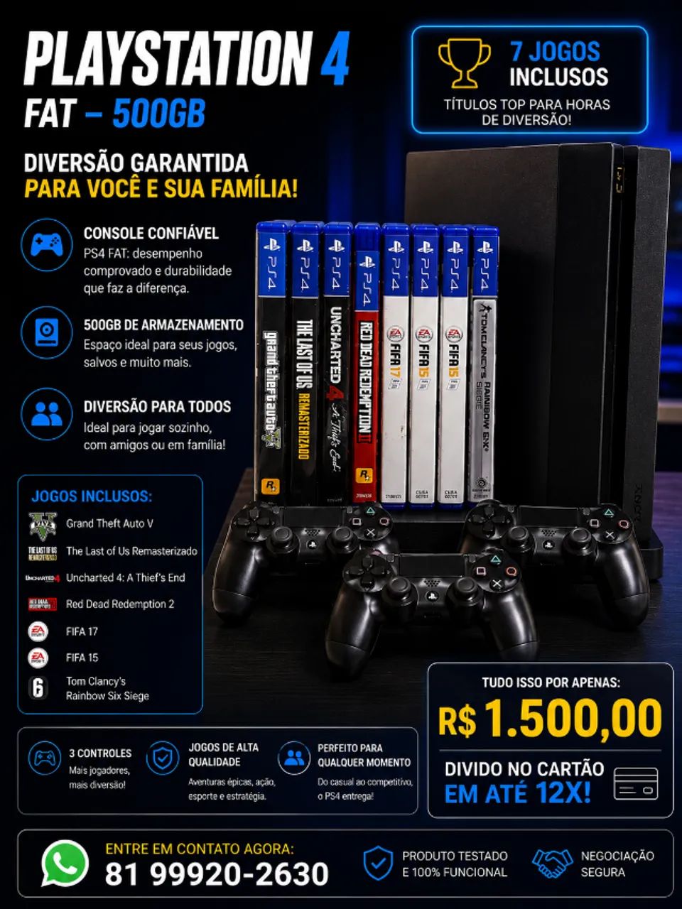 PlayStation 4 -  7 Jogos