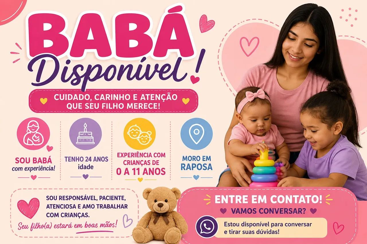 Disponível para vaga de baba