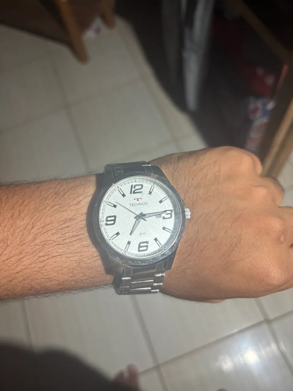 Relógio Technos Masculino Original - Pulseira de Aço, Mostrador Branco - Foto 5