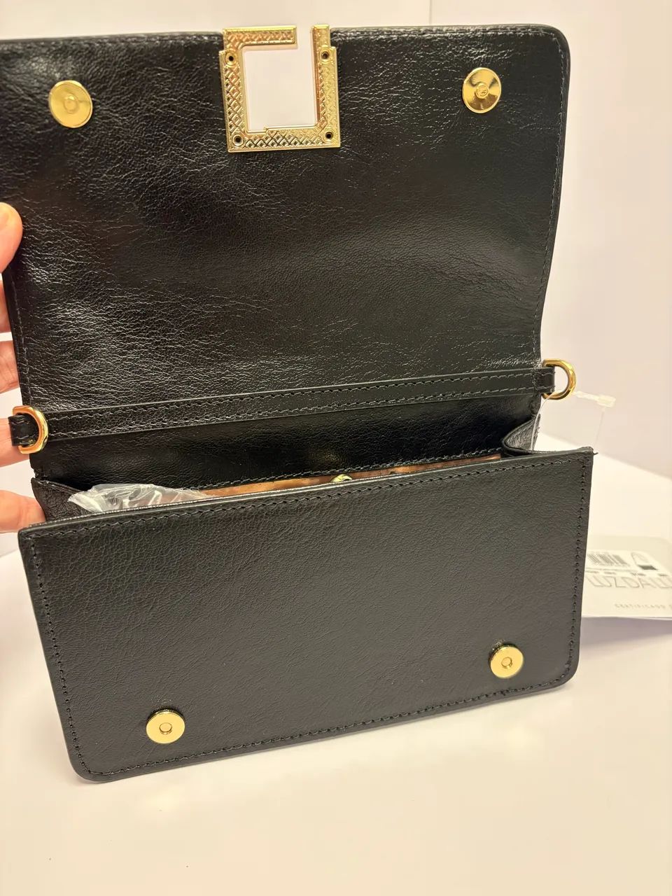 Bolsa NOVA Luz da Lua preta couro  - Foto 3