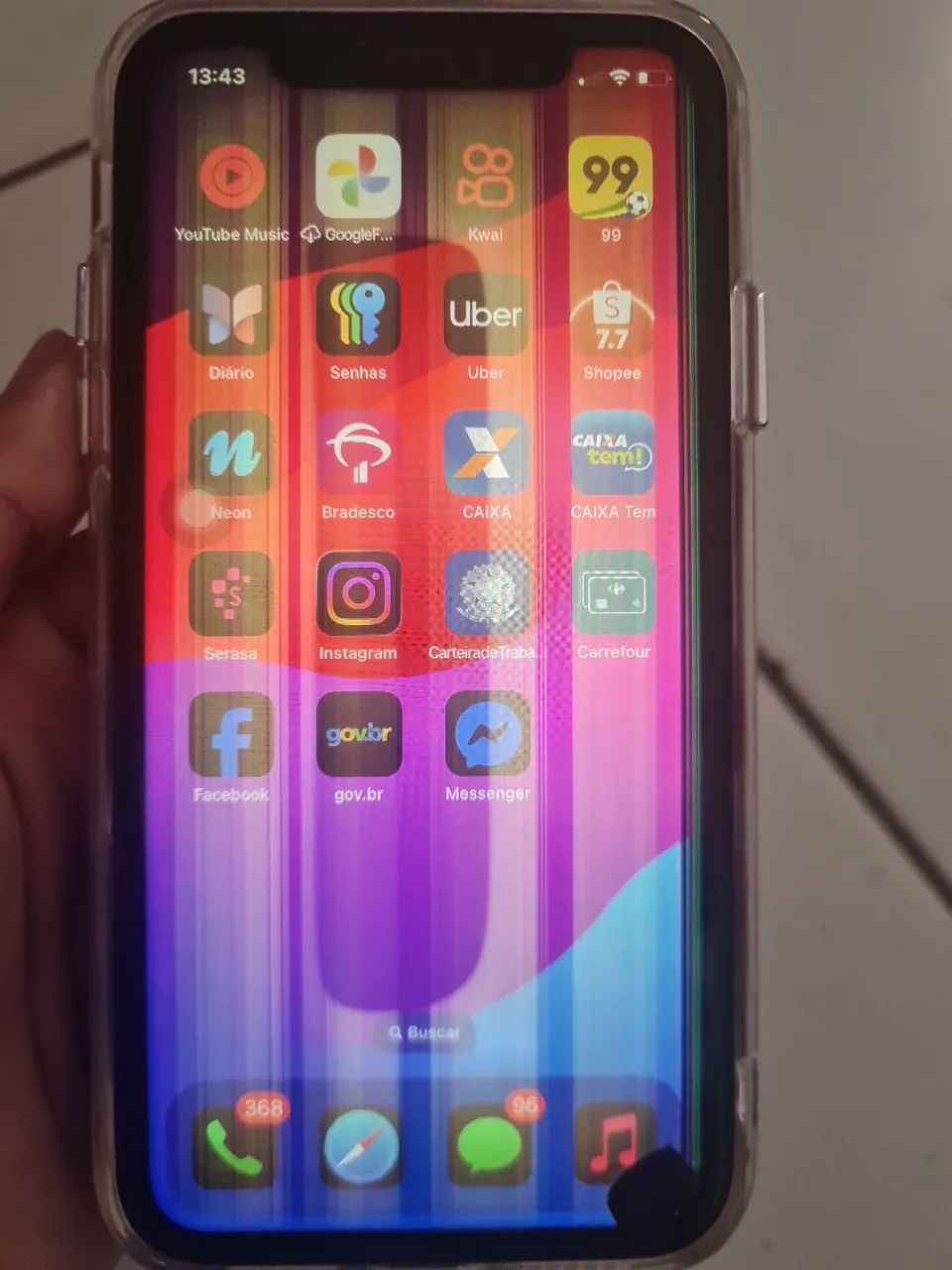 Iphone 128gb com touch-screen e face id funcionando perfeitamente. Porém com mancha naTELA - Foto 2