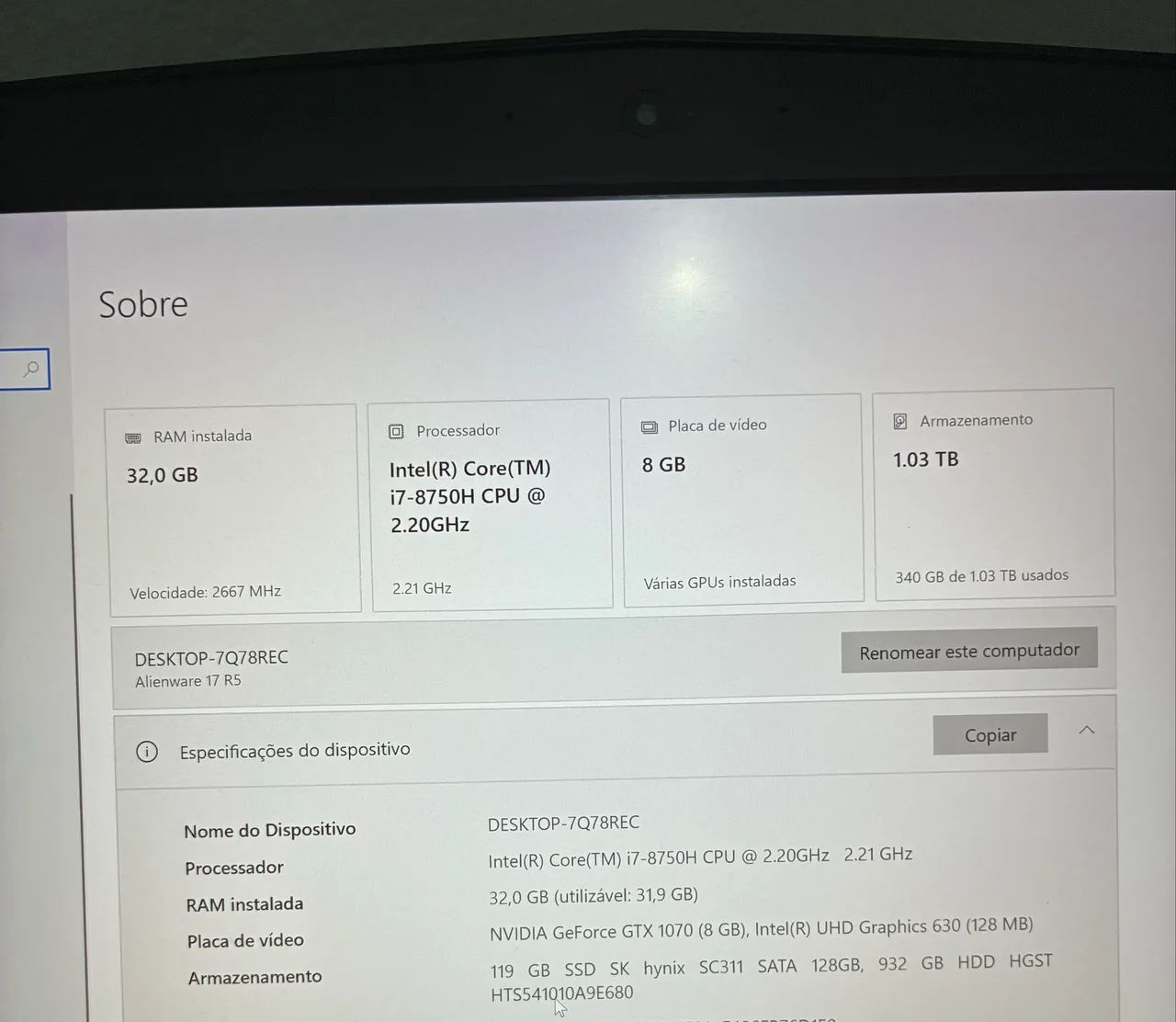 Alienware 17 R5 / 32 RAM - Foto 3