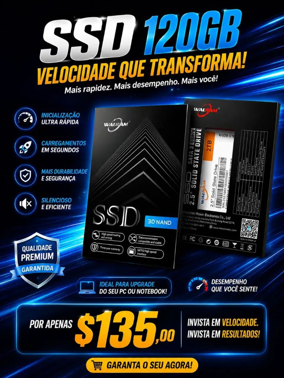 SSD SATA 120gb WALRAN 