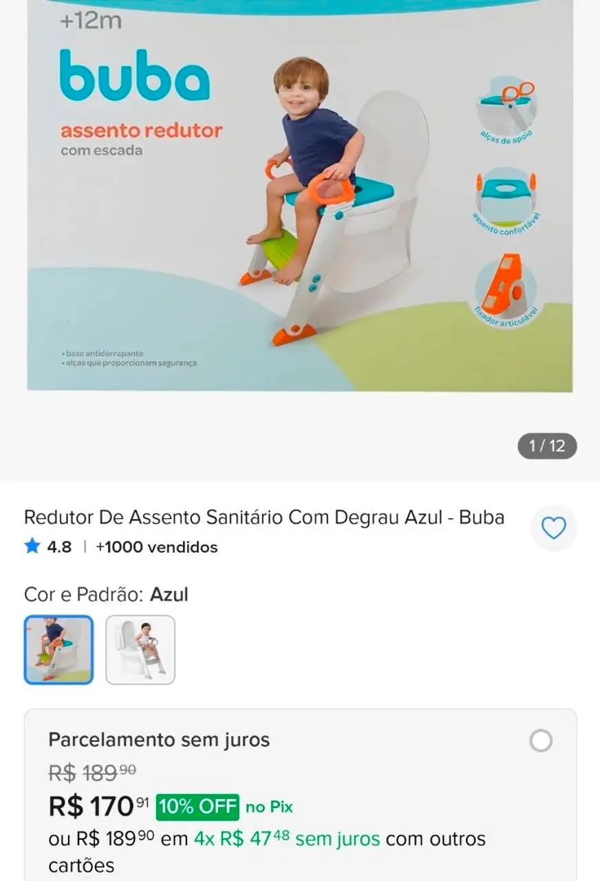 Assento Redutor com Escada Infantil Buba - Perfeito Estado / Desfralde - Foto 3