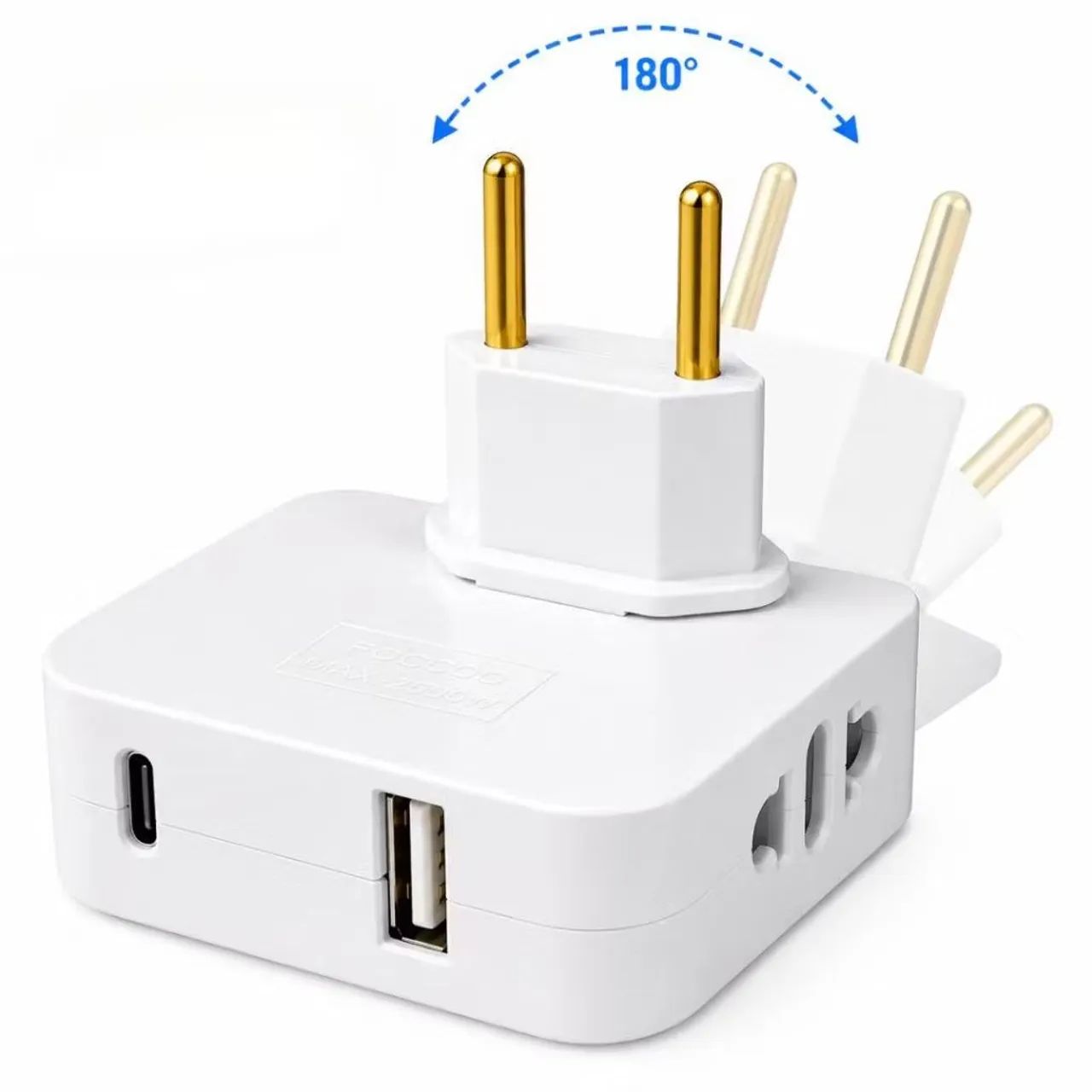 Adaptador de tomada com 2 saídas padrão e 1 USB e USB-C / MEGA OFERTA 2