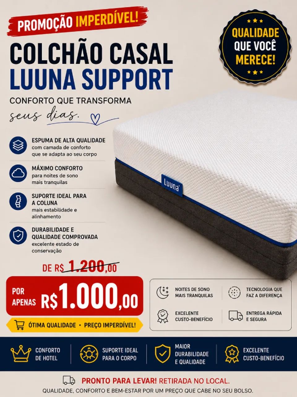 Colchão de casal Lunna