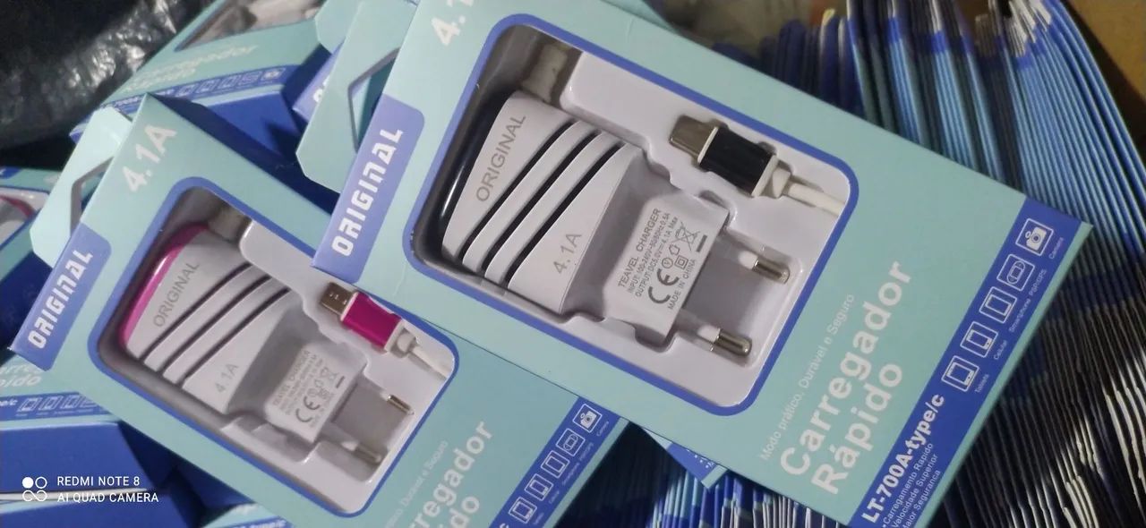 Carregador tipo-C 4.1A Rapido com 2 USB produto Novo - Foto 5
