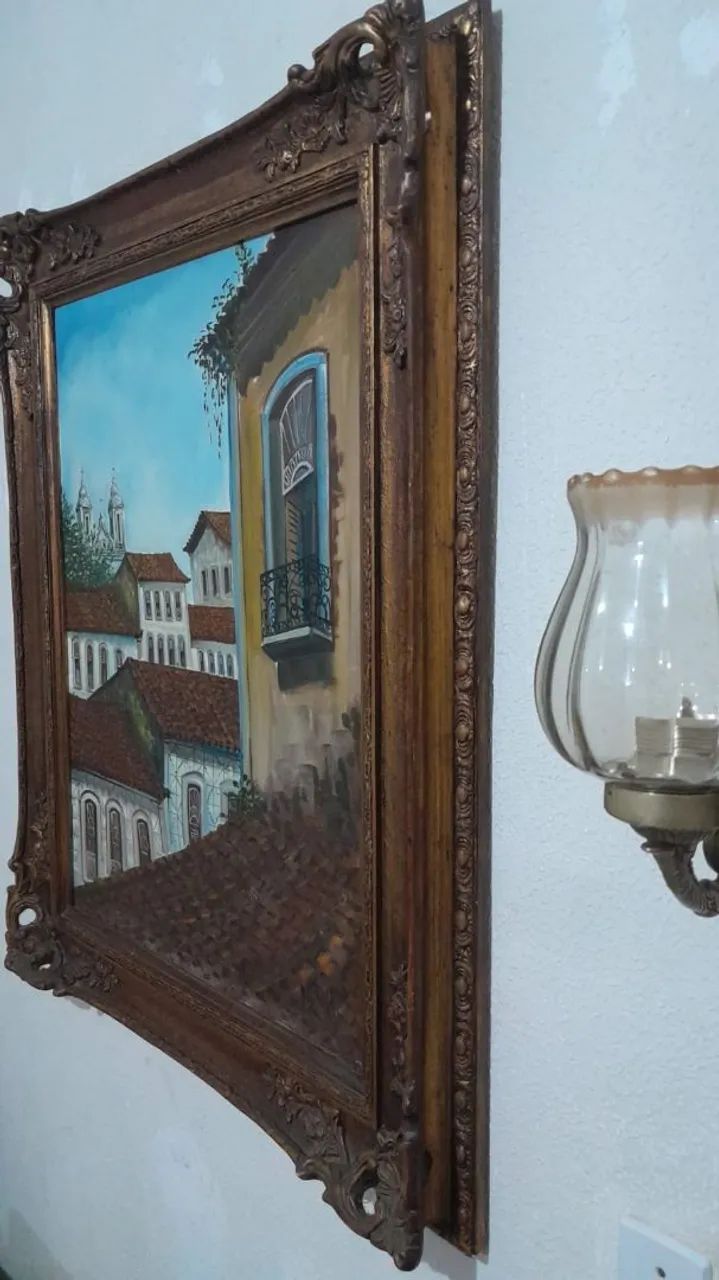 Antigo quadro óleo sobre tela - Foto 4