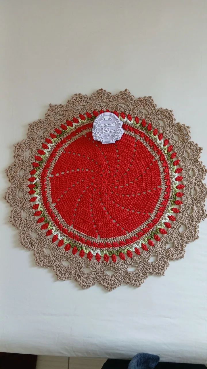 ? Centro de Mesa em Crochê Vermelho | Lindo e Artesanal ? - Foto 4