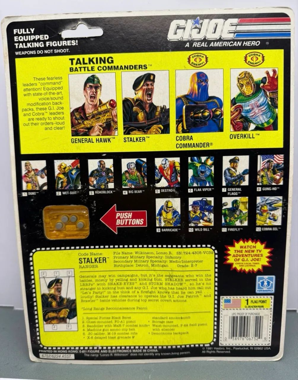 Gi Joe Talking Battle Commanders Stalker - 1992 - Comandos em ação  - Foto 2