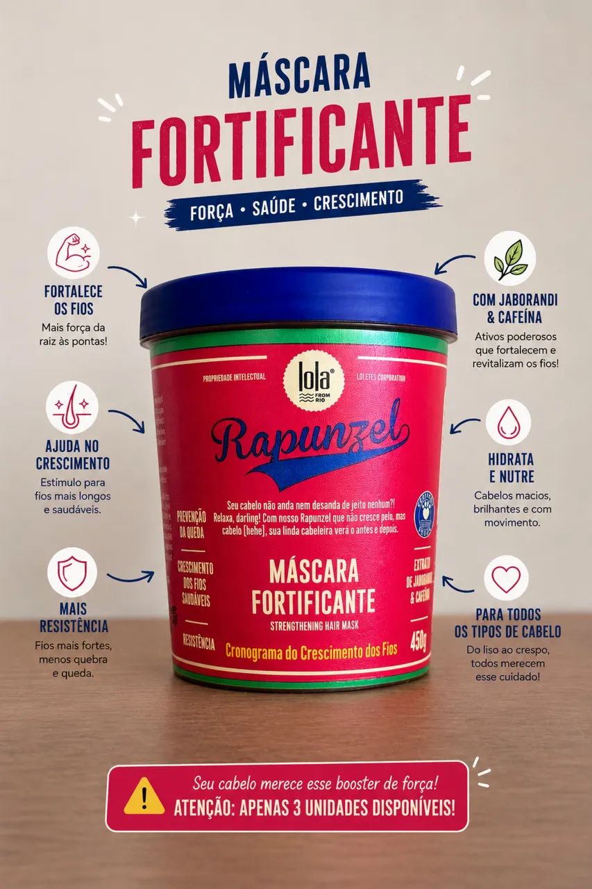 Máscara Fortificante 450g - Lola Cosmetics