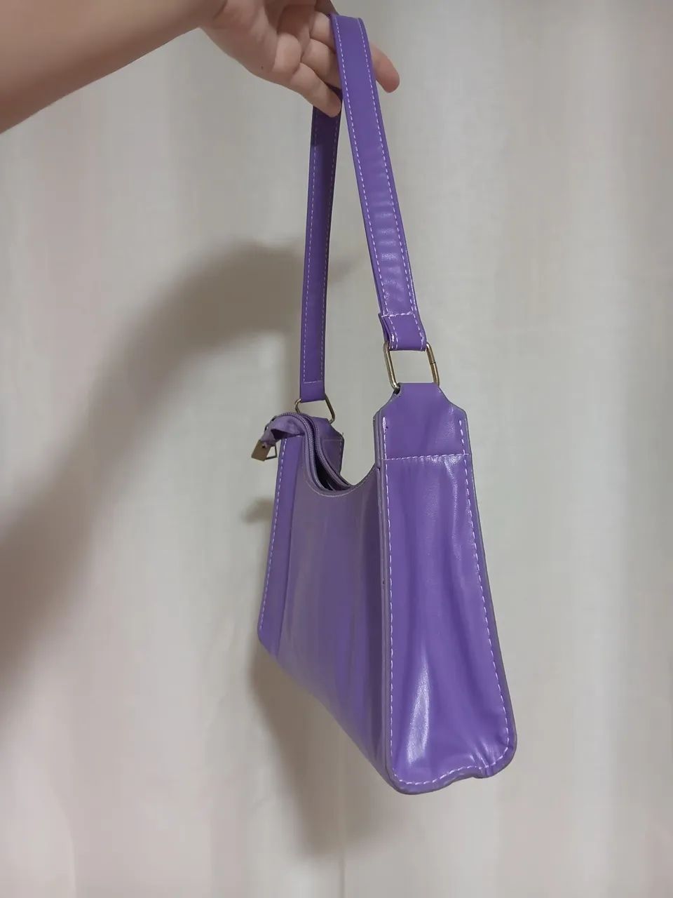 Bolsa de Ombro Baguete Roxa - Estilo Retrô/Y2K