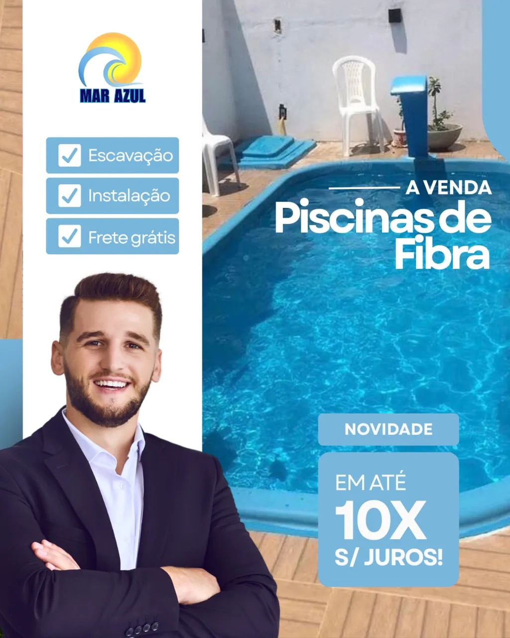 Piscinas de diversos modelos e tamanhos 