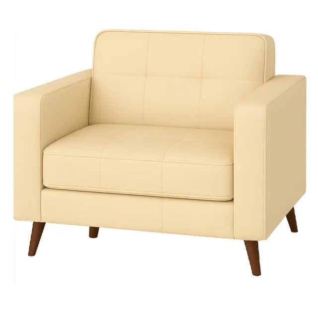 Poltrona Escritório ROMA 1 Lugar Corino Cor Areia Conforto Sofisticado Modelo 60061