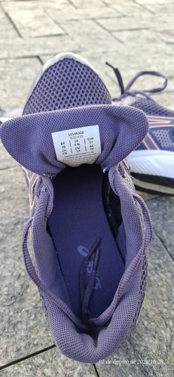 Tenis Asics Buzz 4 GS número 35, cor ROXO - Foto 5