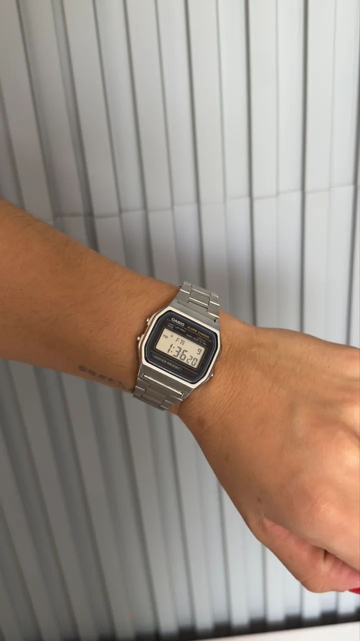 Relógio Casio Vintage A158W Original - Prata Retrô