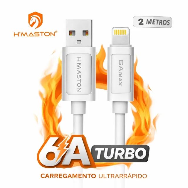 Cabo USB para Lightning H?MASTON HB17-2 6A 2m Carregamento Rápido iPhone iOS pode retirar 