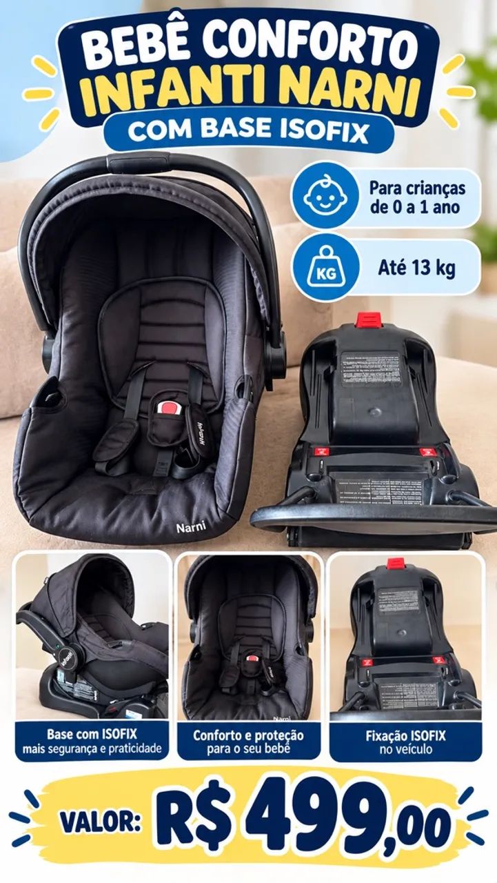 Bebê conforto com base Isofix - Oportunidade 