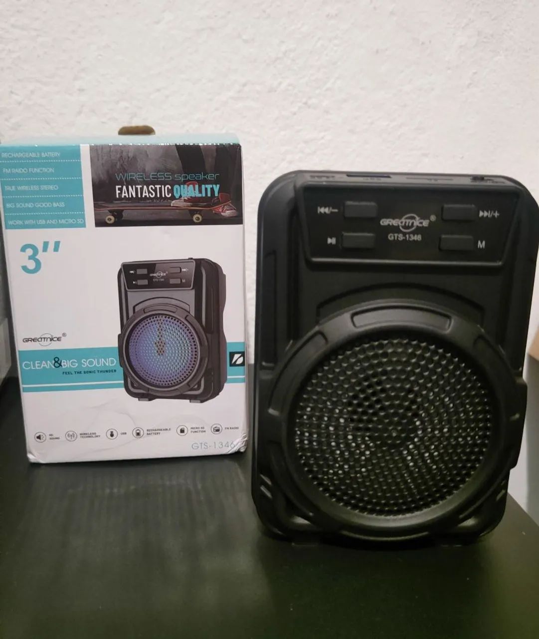 Mini Caixinha De Som Portátil Bluetooth Com Alça Led Rgb Usb<br> - Foto 4