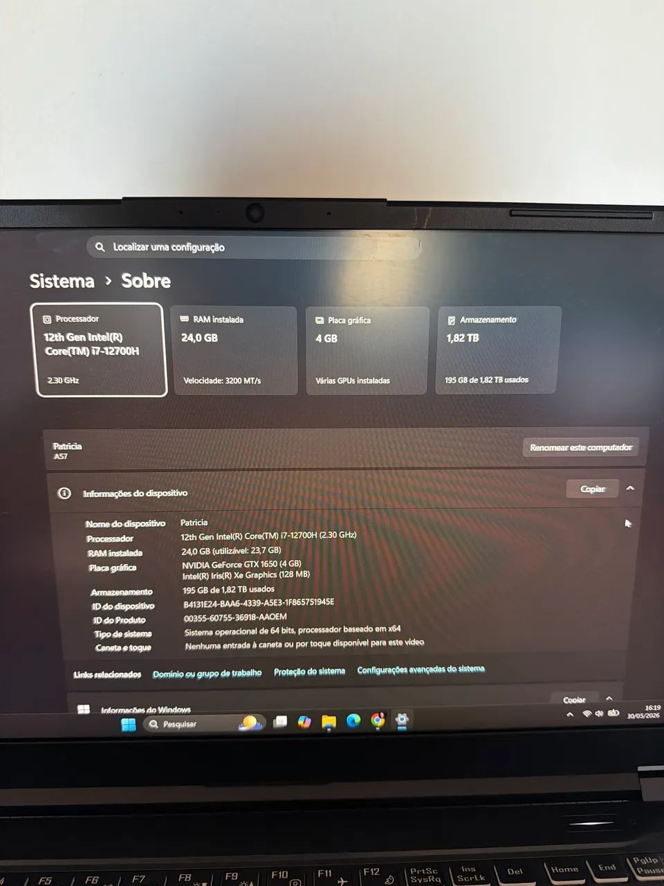 Notebook Avell A57 HYB i7 12700h 24Gb HAM 2TB SSD - Foto 2