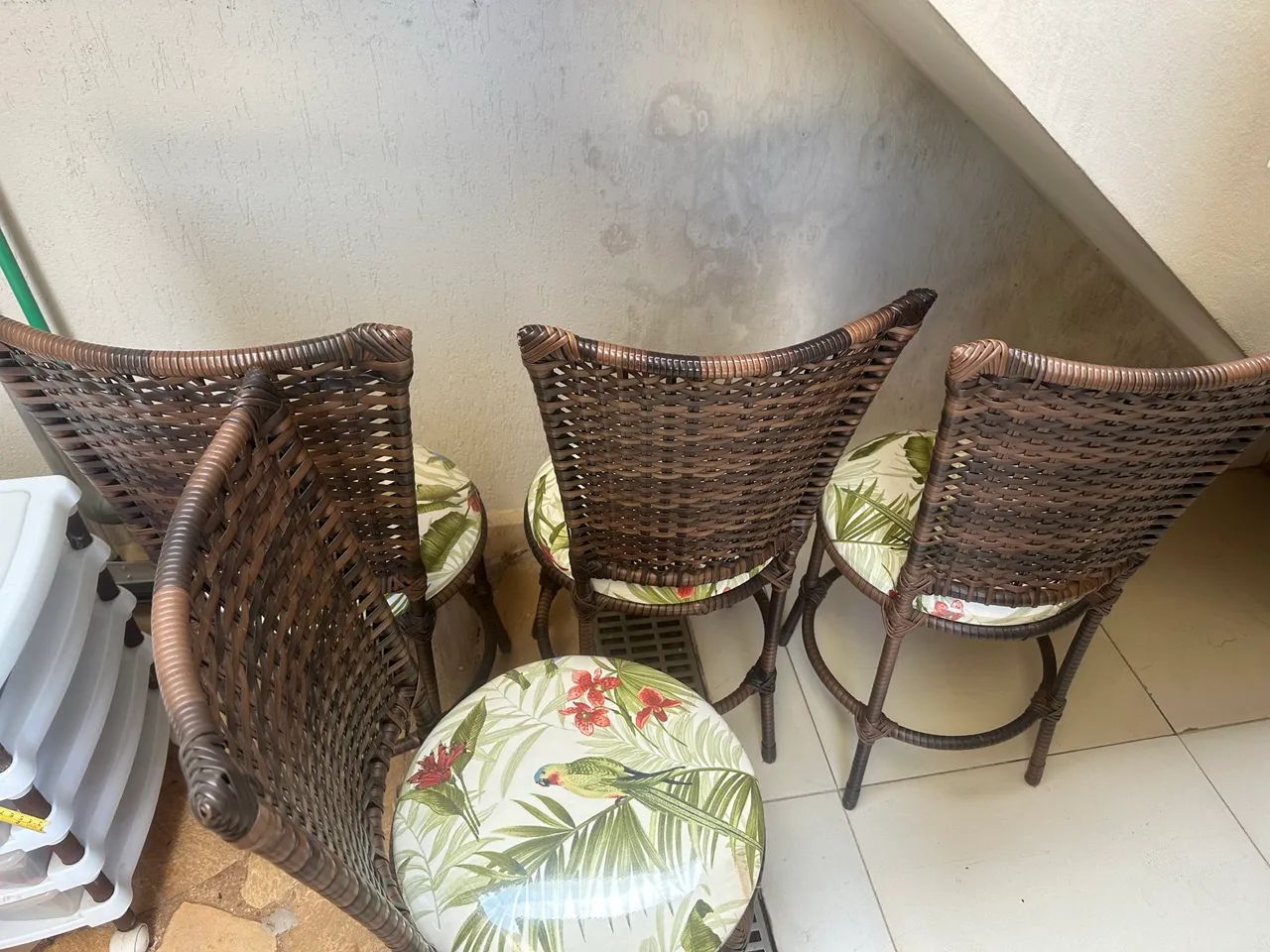 4 Cadeiras para varanda em Vime Tropical