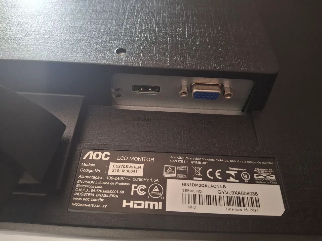 Monitor AOC 22" Vga / Hdmi - Garantia  - Foto 3
