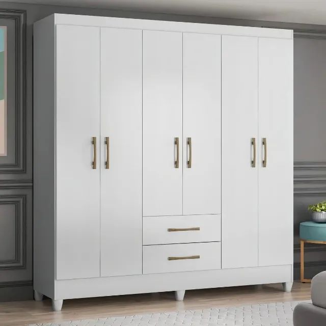 Guarda Roupa Panamá 6 Portas Moval Branco