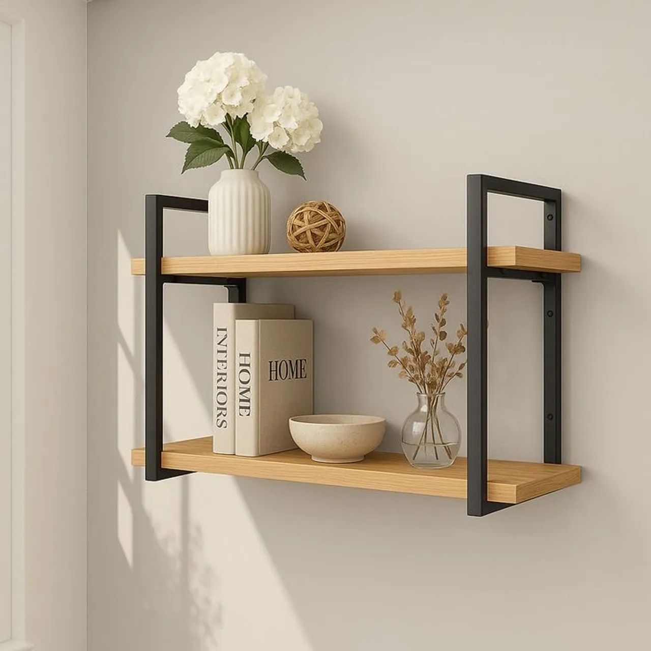 Prateleira industrial com MDF