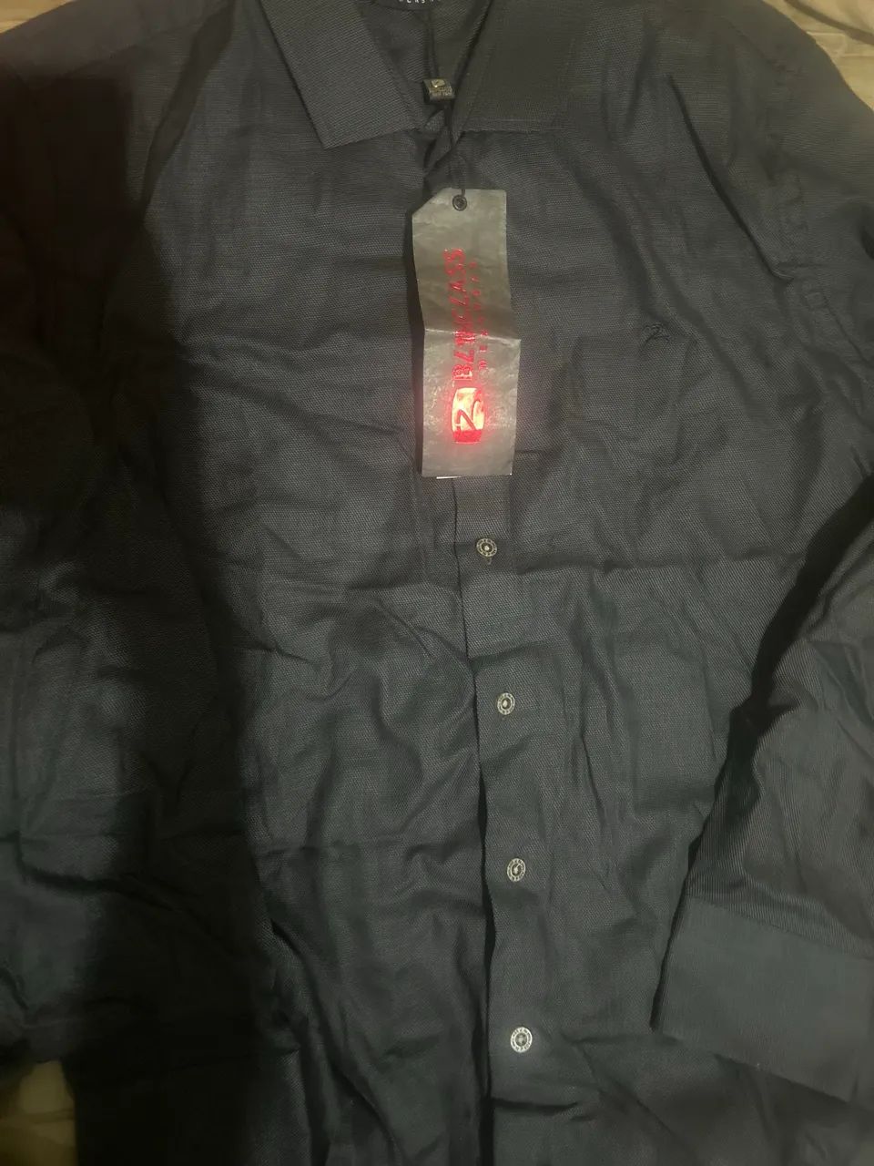 camisa social manga longa, blinclass. Nova. - Foto 4